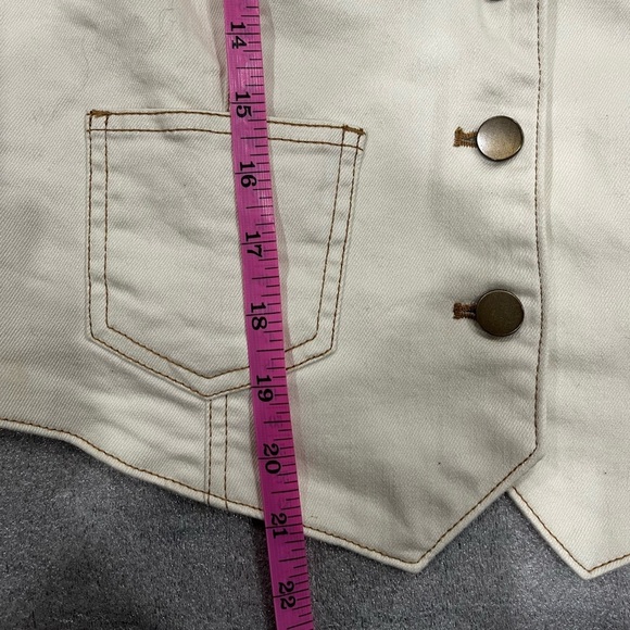 [L] Belle Vere women’s Ivory Jean Vest - Picture 3 of 6